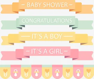 小清新节日彩带免抠