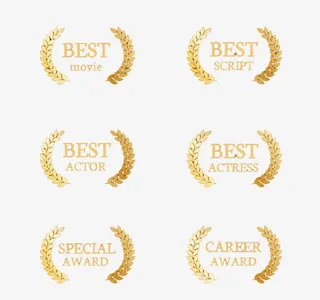 6款金色麦穗电影奖项矢量素材免抠