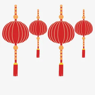 手绘红色中国风灯笼免抠