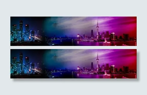 不夜城的夜晚景象免抠