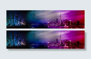 不夜城的夜晚景象免抠