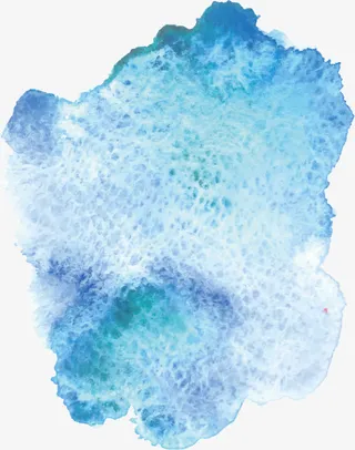 蓝色晕染水彩效果免抠