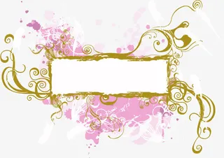 时尚花纹边框免抠