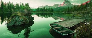 中国风江南水乡绿色背景高清