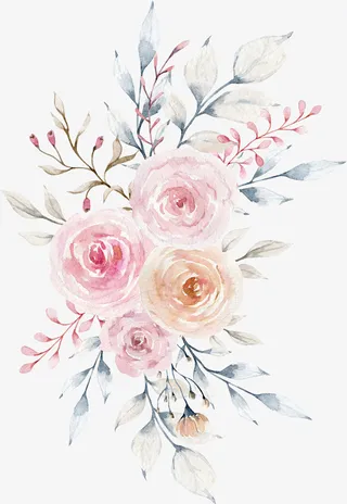 手绘漂亮的鲜花png免抠