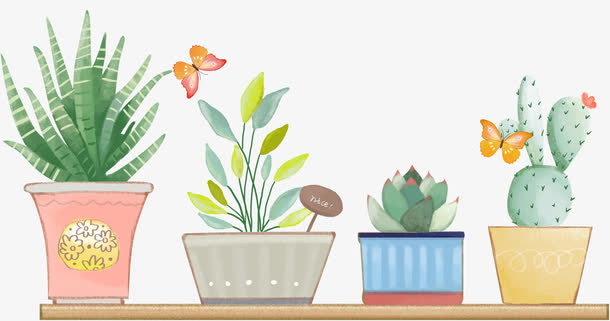 手绘小清新植物花卉元素免抠