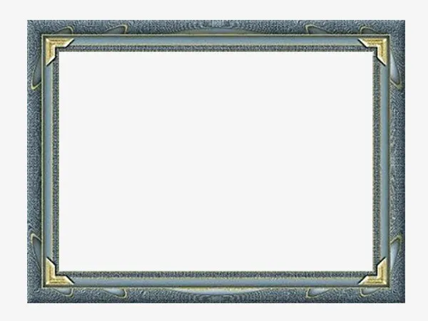 复古金边相框免抠