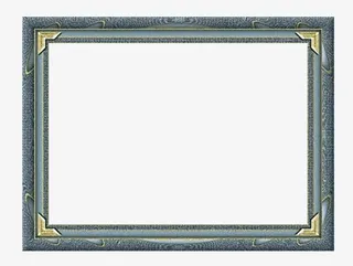 复古金边相框免抠