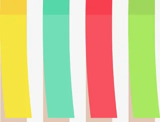 矢量彩色条状便条纸免抠