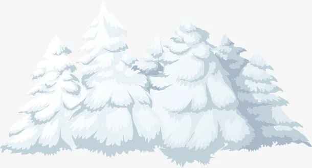 冬天的雪松免抠