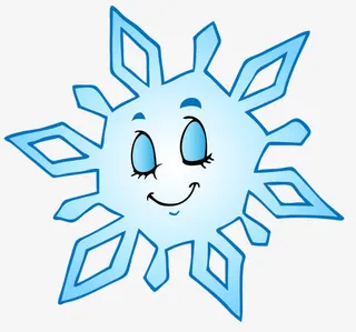 卡通雪花片免抠