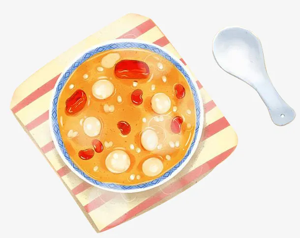 卡通手绘美味腊八粥免抠