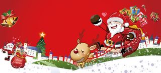 淘宝电商卡通圣诞节背景banner免抠