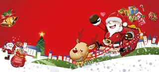 淘宝电商卡通圣诞节背景banner免抠