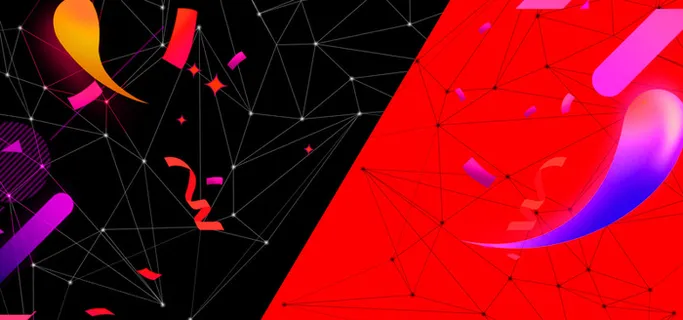 黑红简约扁平几何海报banner背景高清