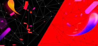 黑红简约扁平几何海报banner背景高清