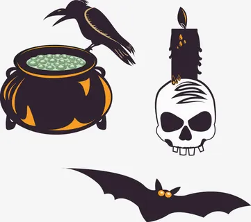 黑色万圣节元素矢量素材免抠