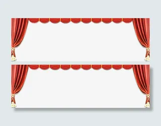 红色窗帘素材免抠