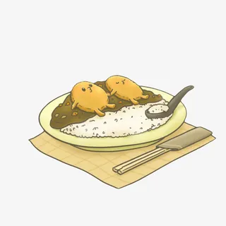 咖喱盖饭可爱卡通画风素材免抠