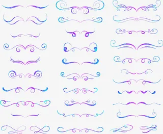 蓝紫色渐变分隔栏免抠