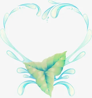 矢量水珠爱心免抠