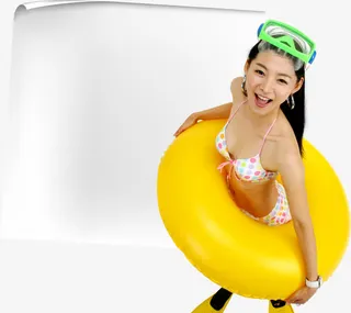 摄影海边沙滩女比基尼免抠