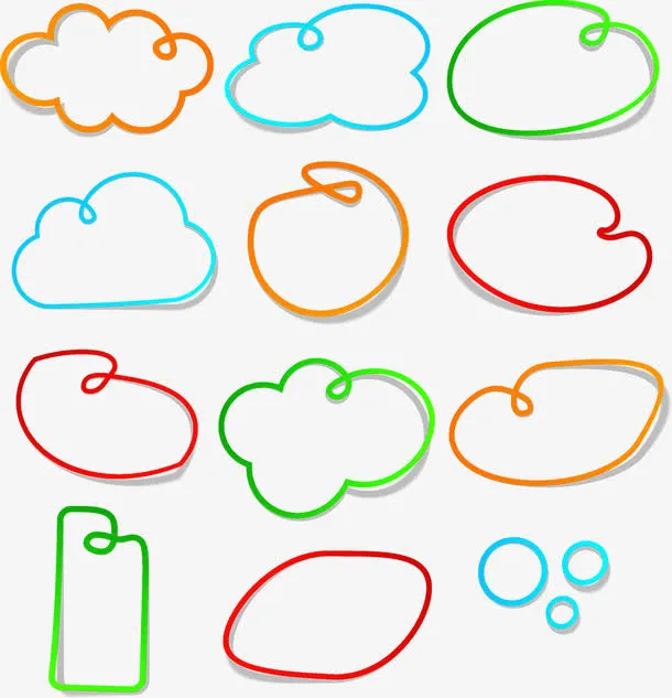 多彩线型对话框免抠