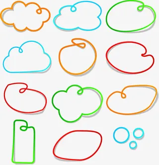 多彩线型对话框免抠