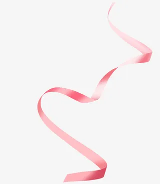 创意粉红色质感彩带漂浮元素免抠