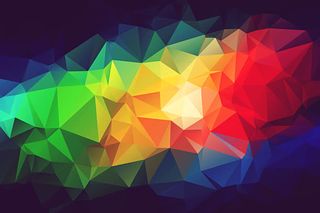 黑红绿色渐变三角形壁纸免抠