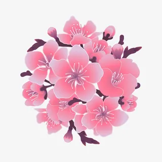 文艺清新花草海报设计装饰樱花免抠