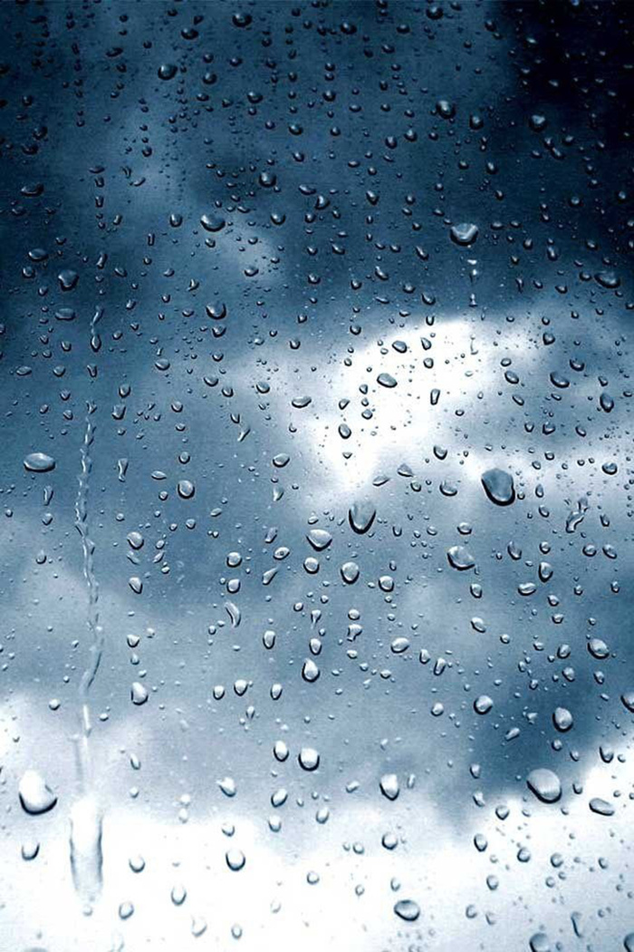 质感深蓝色玻璃雨珠背景高清