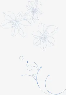 潮流花开手绘免抠