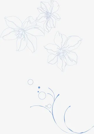 潮流花开手绘免抠