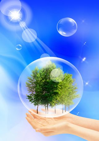 春天 大自然 干净 蓝天草地 天空摄影高清