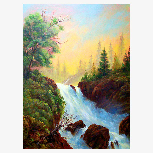 西方油画风景实物图免抠