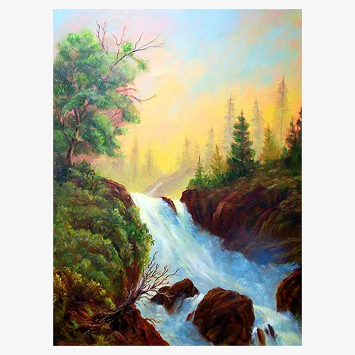 西方油画风景实物图免抠