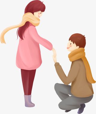 卡通手绘冬天人物免抠