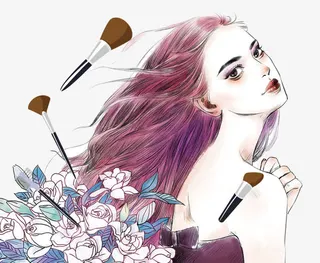 卡通长发飘逸免抠