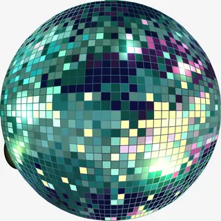 梦幻多彩舞池灯光球免抠