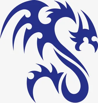 简笔龙形状边框图免抠