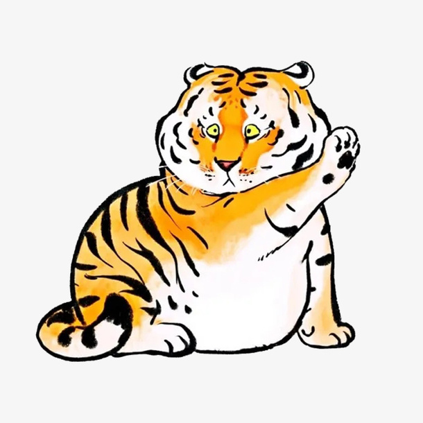 2022手绘老虎免扣元素免抠