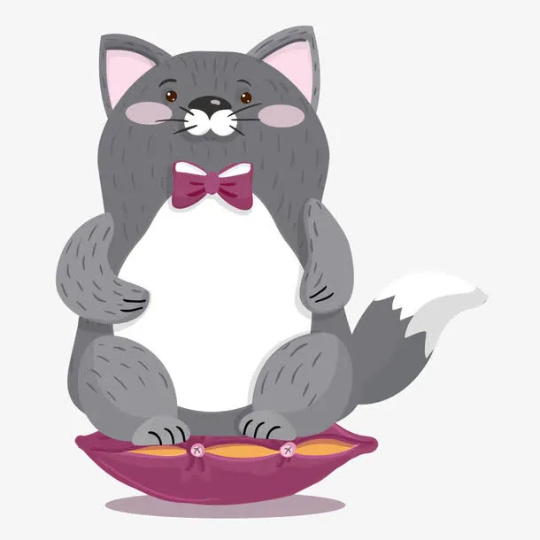 坐在垫子上的猫免抠