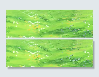 手绘草坪背景banner高清