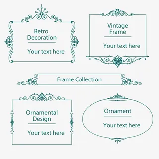 矢量蓝色边框纹理免抠