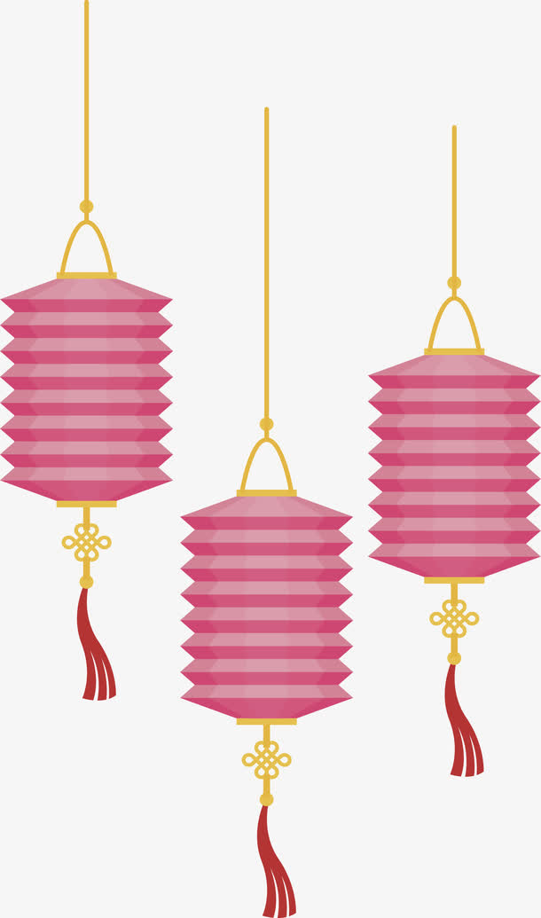 粉红色中国风灯笼免抠