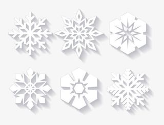 6款精美白色雪花矢量素材免抠