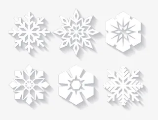 6款精美白色雪花矢量素材免抠