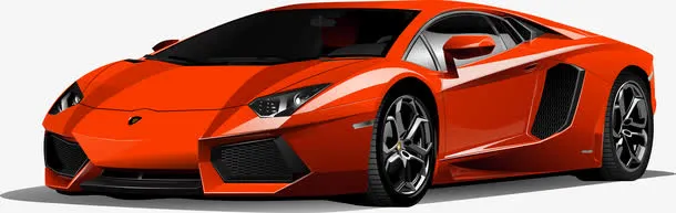 豪华红色兰博基尼跑车免抠