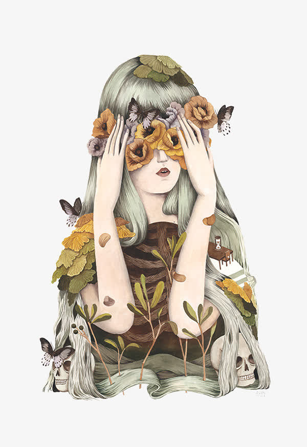 卡通鲜花身体免抠